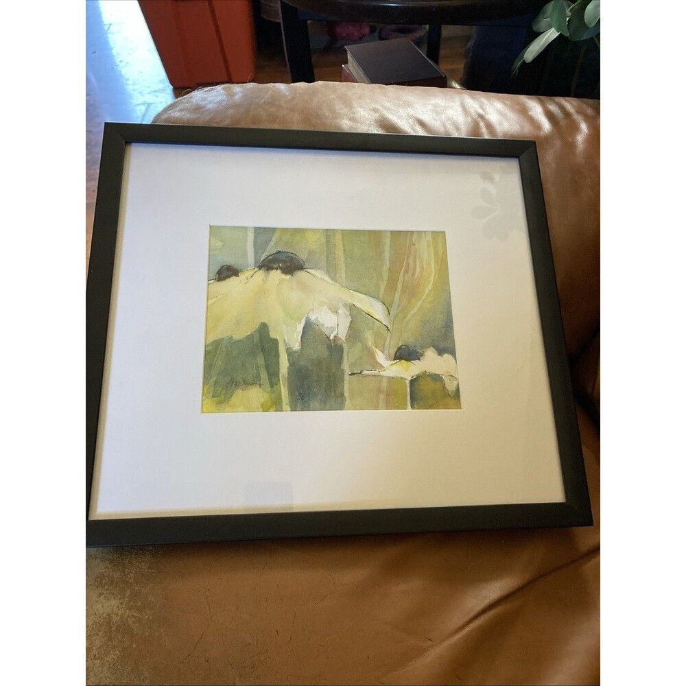 Maureen Sheridan Farrell Original Framed Floral Abstract Watercolor Painting